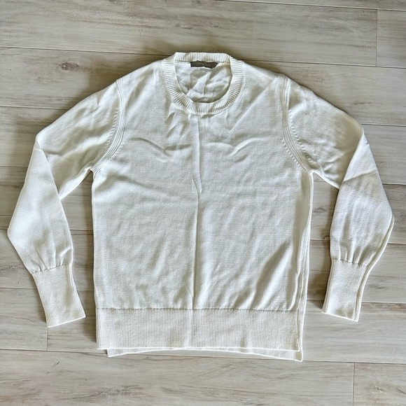 Everlane White Knitted Crew Neck Sweater - Picture 1 of 8